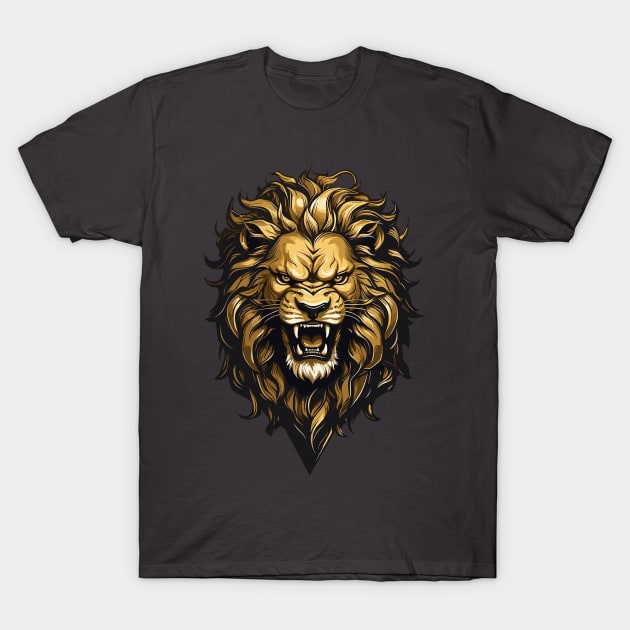 Fierce Roaring Lion Beast Design T-Shirt by TF Brands